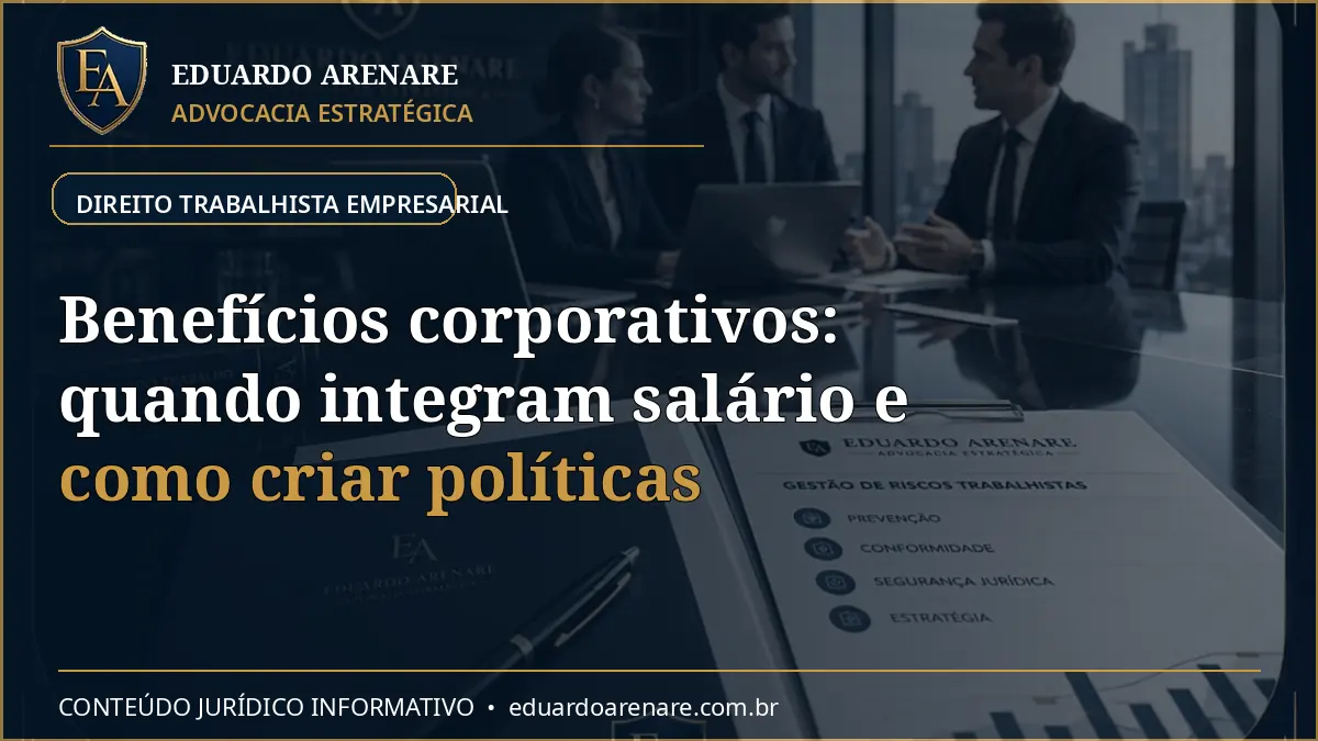 Benefícios corporativos: quando integram salário e como criar políticas — Eduardo Arenare Advocacia Estratégica